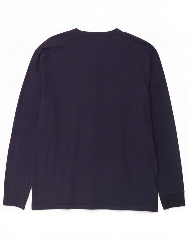 Tommy Hilfiger Mens Regular Fit Gráfico Top Manga Longa Grande Azul Marinho