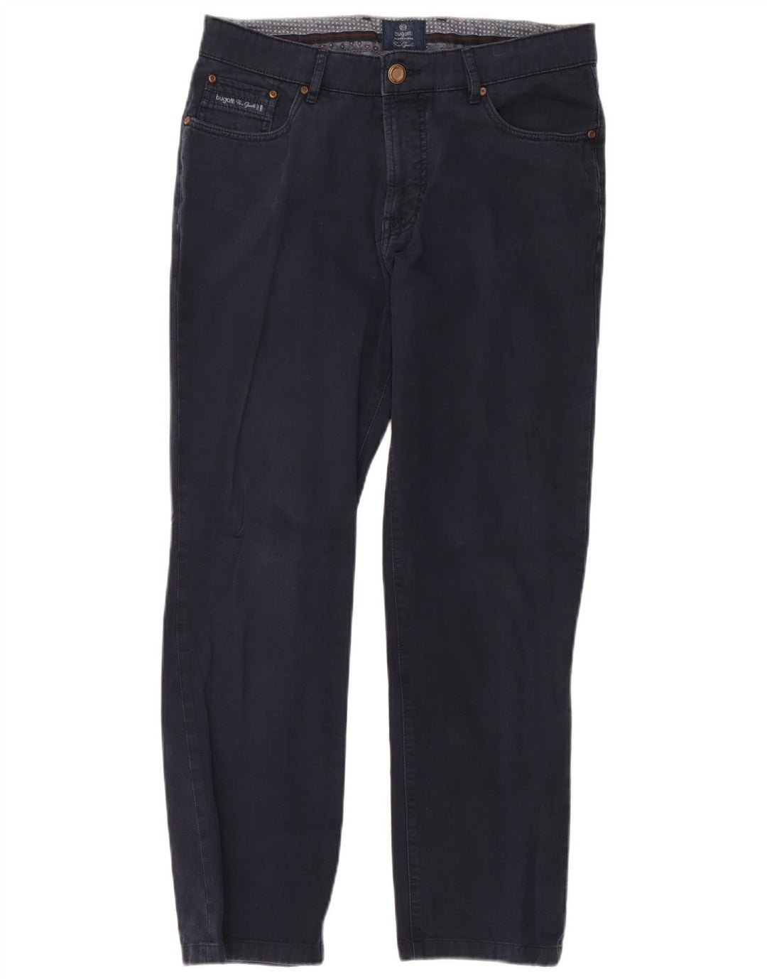 Calça Bugatti Masculina Reta Casual W34 L29 Azul Marinho