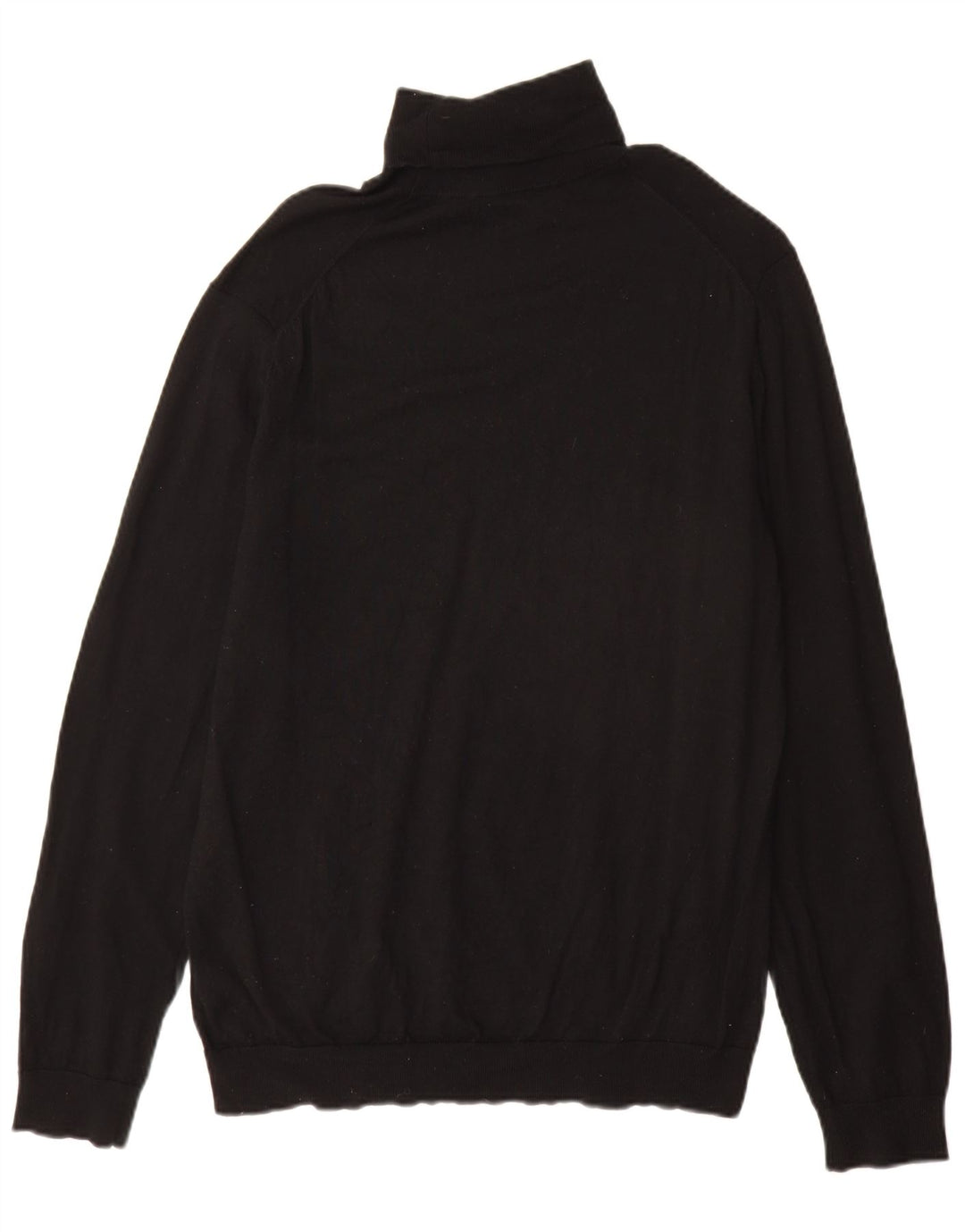 Suéter masculino Marks & Spencer com gola redonda XL lã merino preta