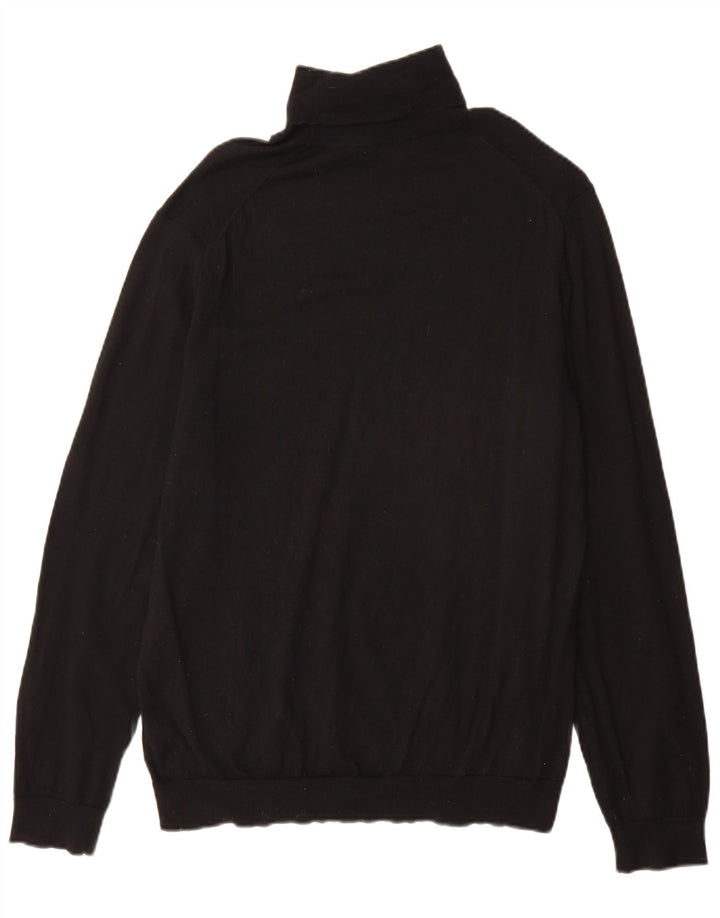 Suéter masculino Marks & Spencer com gola redonda XL lã merino preta