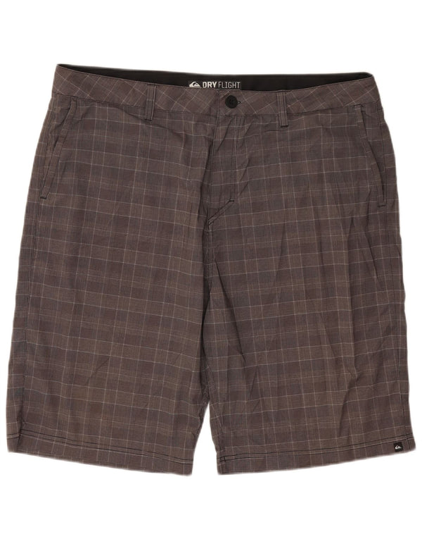 Quiksilver Mens Chino Shorts W38 XL Cinza Houndstooth Poliéster