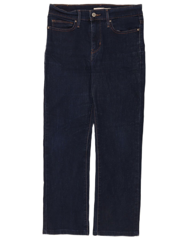 Jeans femininos Levi's Slimming Straight W28 L26 Azul Marinho Algodão