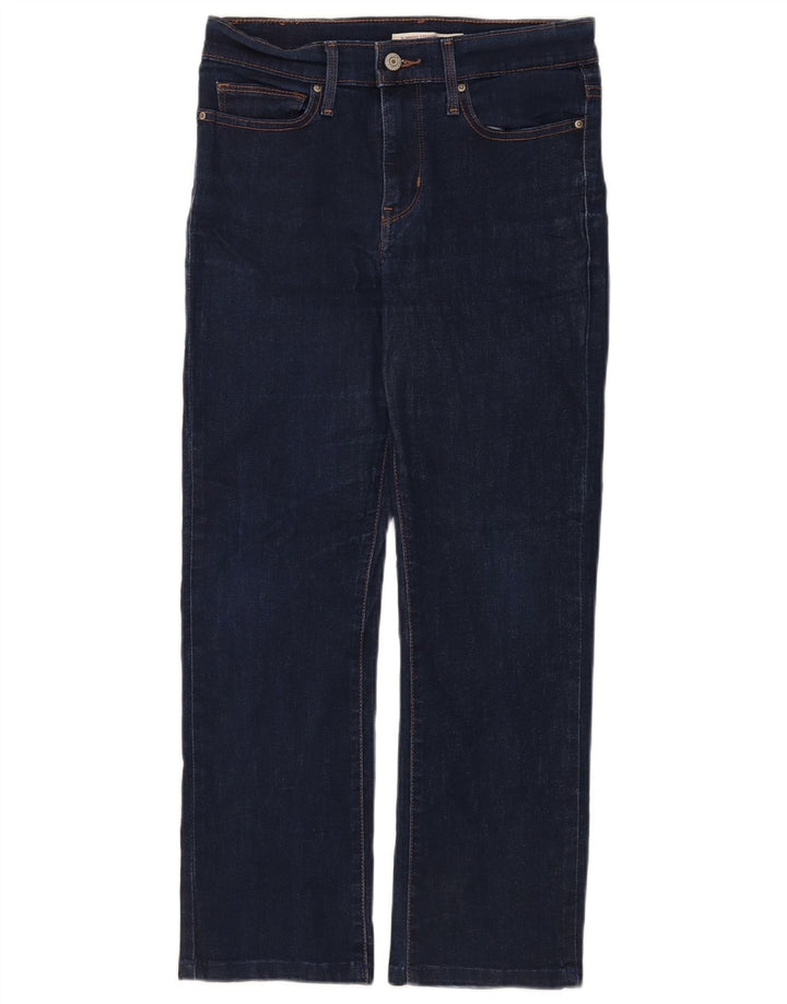 Jeans femininos Levi's Slimming Straight W28 L26 Azul Marinho Algodão