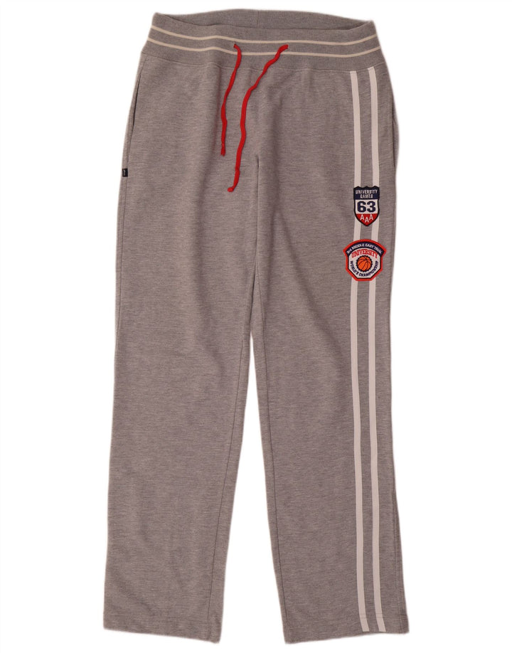 Calça de treino masculina ASICS grande algodão manchado cinza