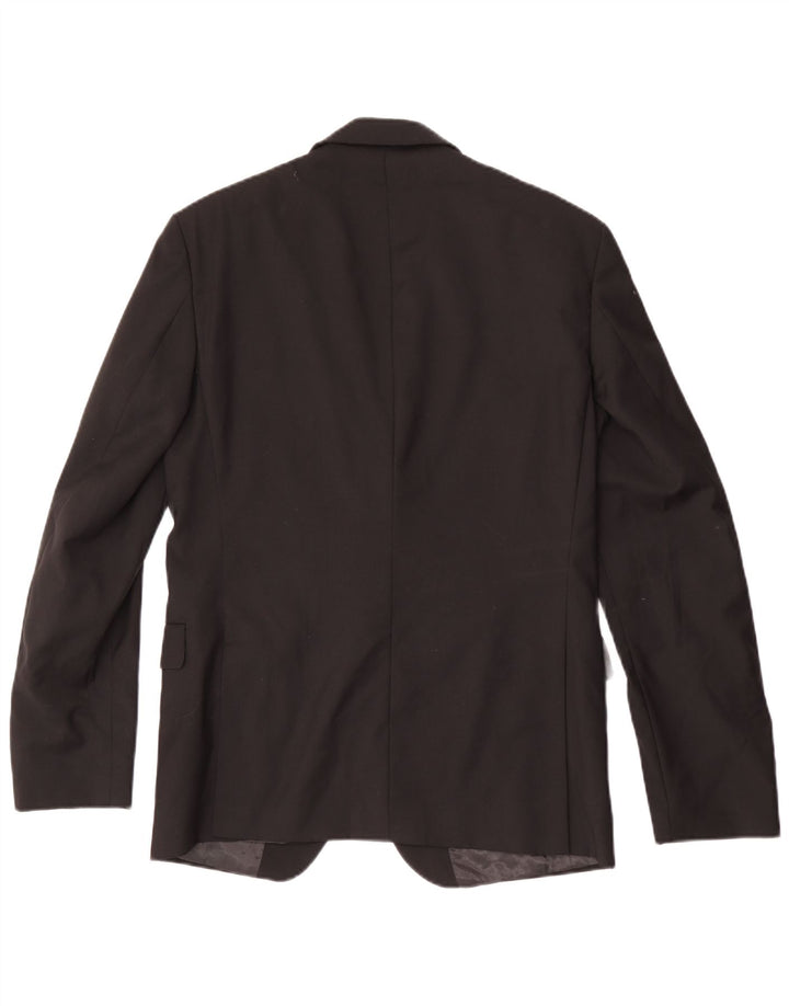 Jaqueta Blazer Masculina Calvin Klein com 2 Botões Reino Unido 40 Lã Preta Grande