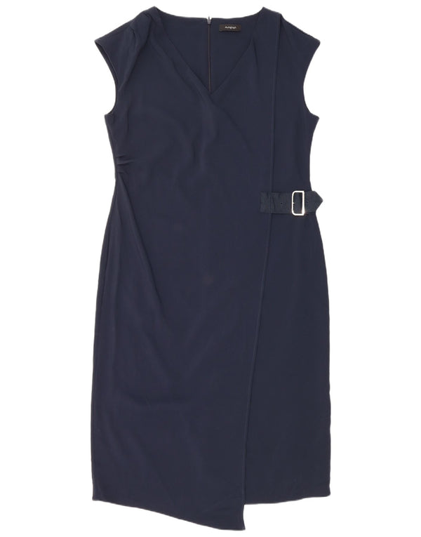 Vestido feminino Marks & Spencer com bainha autograph Reino Unido 14 grande azul marinho