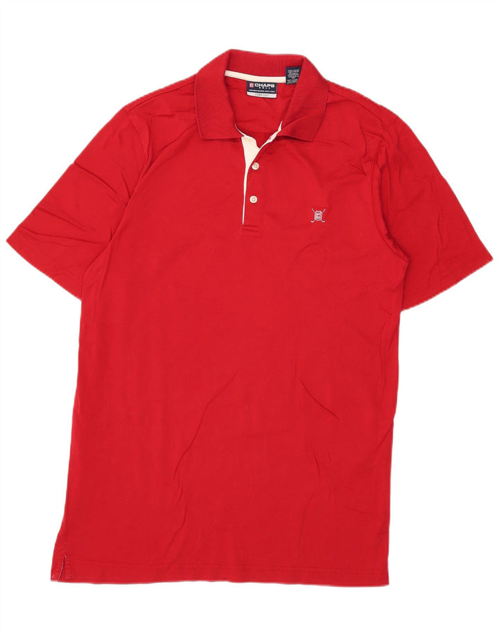 Camisa polo masculina de golfe Chaps pequena de algodão vermelho