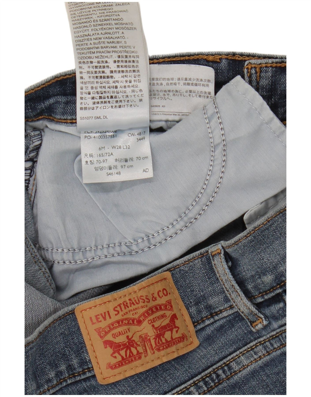 Jeans feminino clássico bootcut Levi's US 6 médio W28 L32 algodão azul