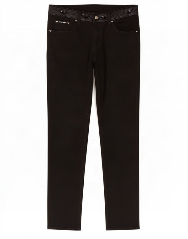 Calça feminina casual slim Armani W28 L30 algodão preto