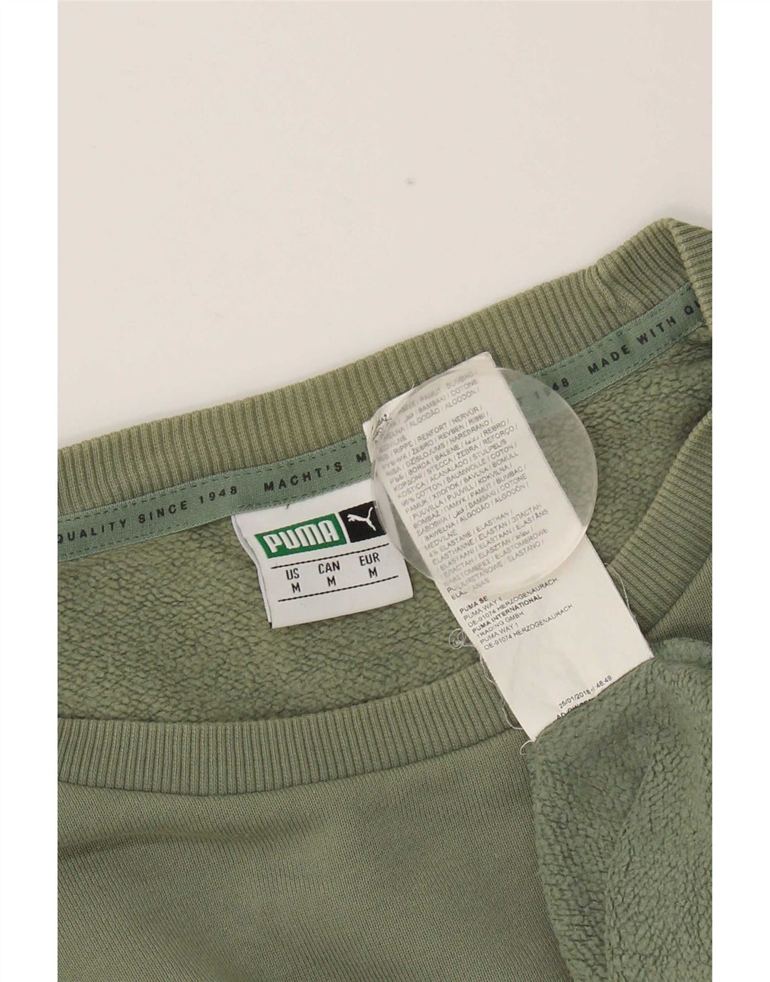 Puma moletom masculino jumper médio verde colorblock algodão