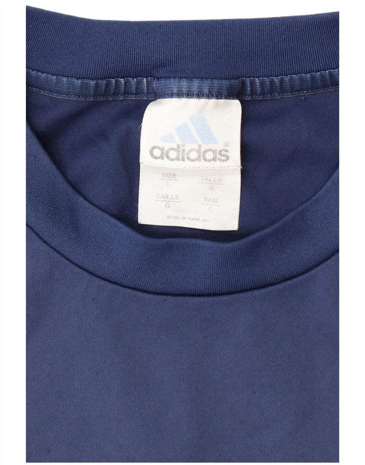 Camiseta masculina Adidas Climalite grande poliéster azul marinho