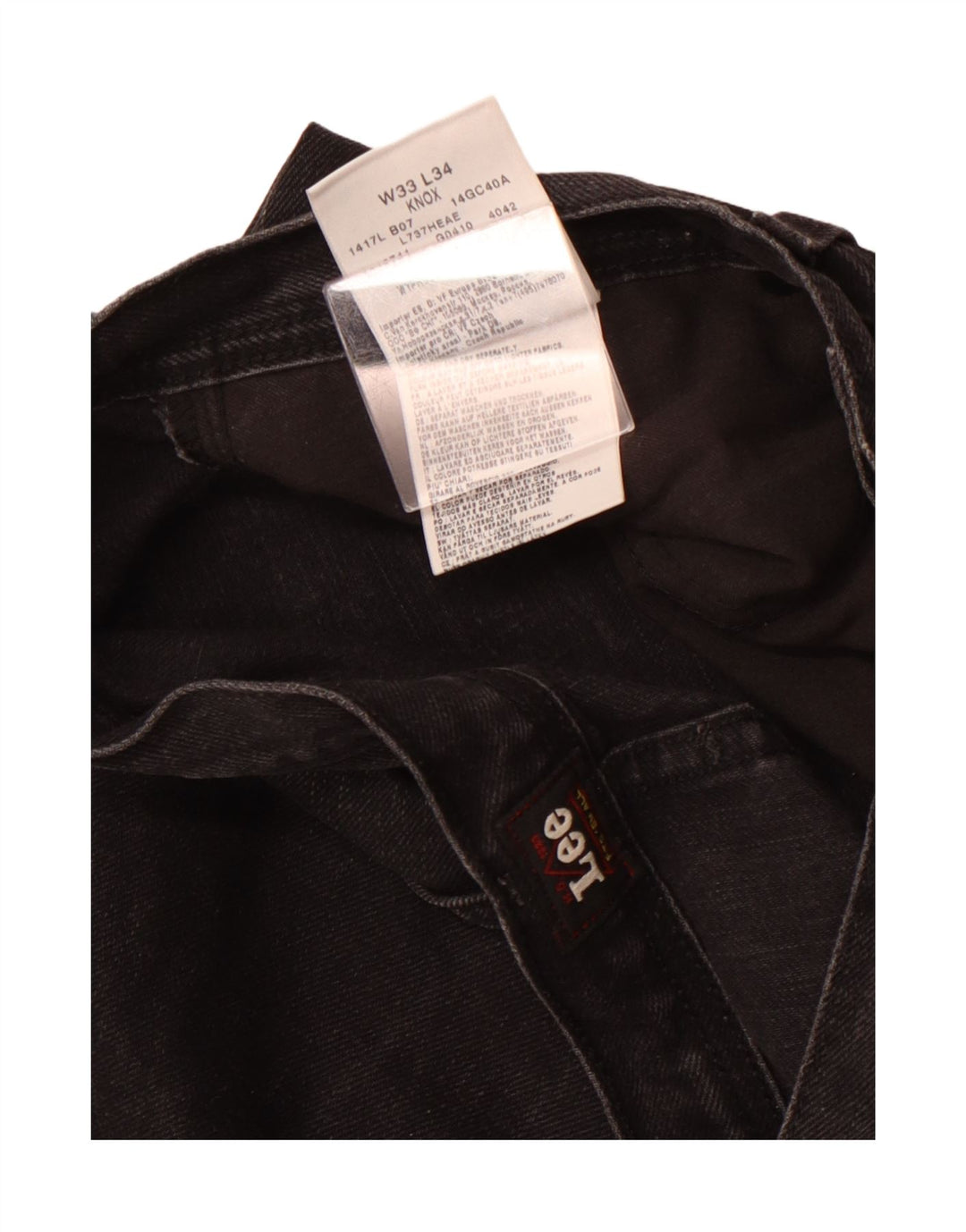 LEE Masculino Knox Straight Jeans W33 L28 Algodão Preto