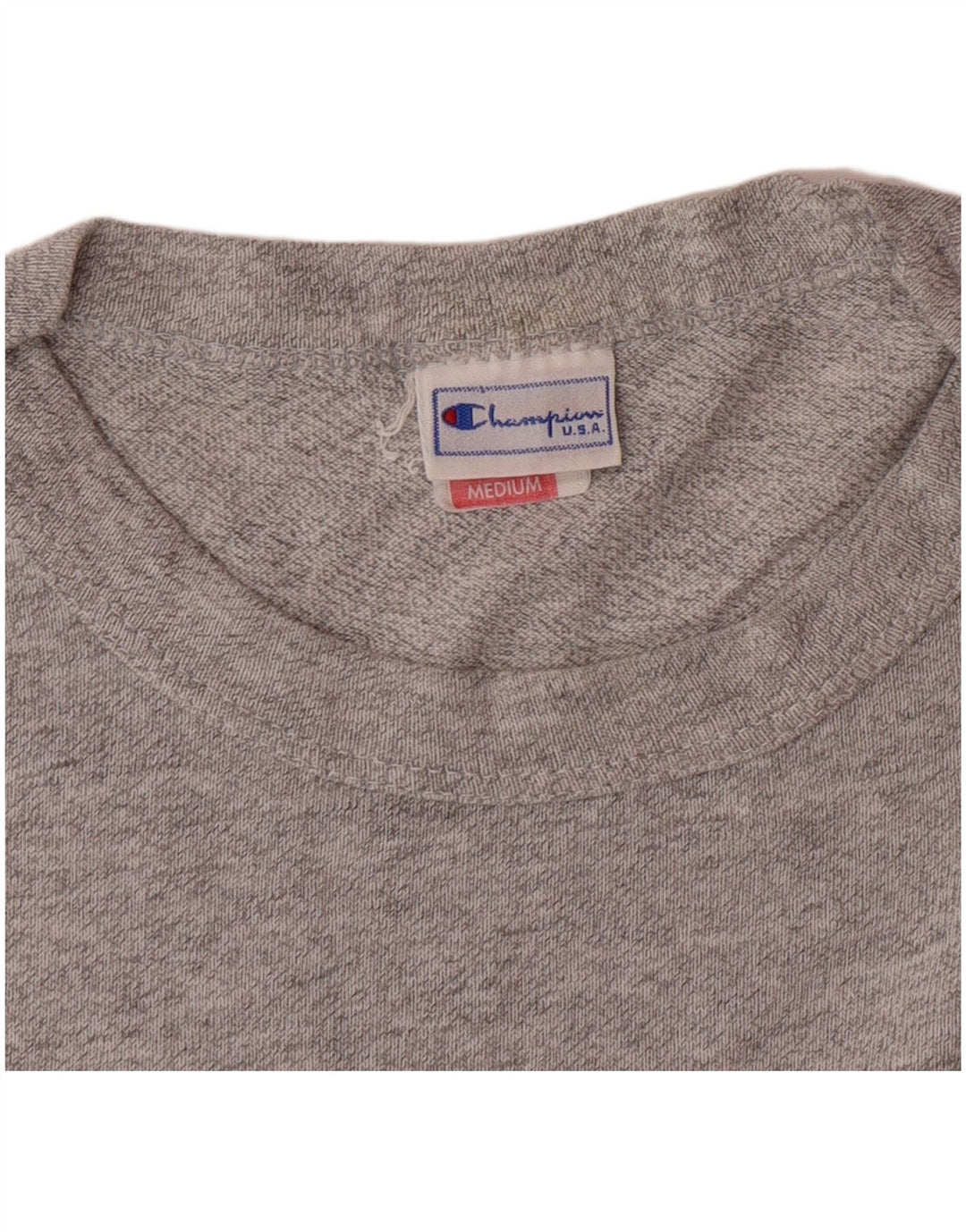 CAMPEÃO Camiseta masculina gráfica Top algodão manchado cinza médio