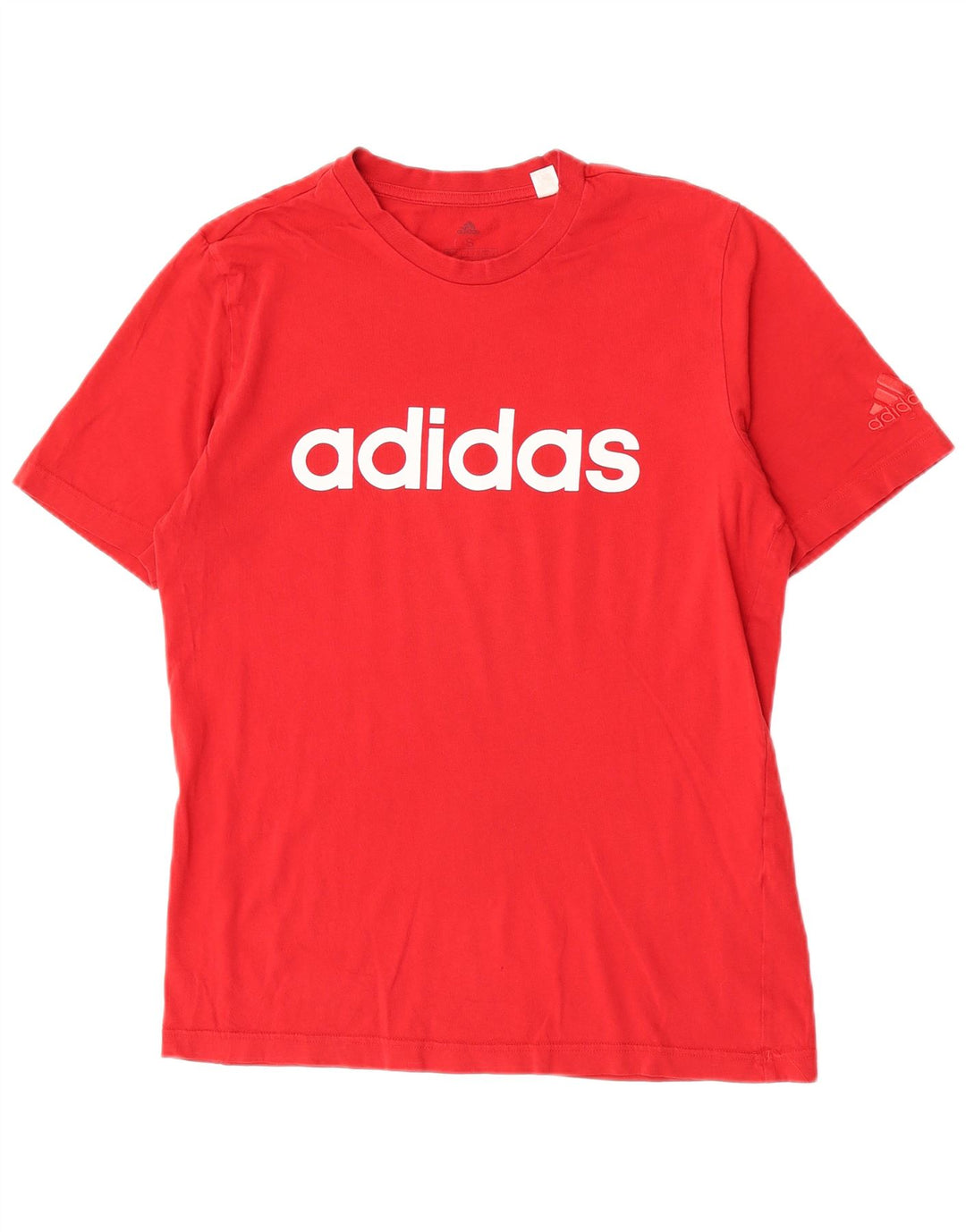 Adidas Mens Graphic T-Shirt Top Pequeno Algodão Vermelho
