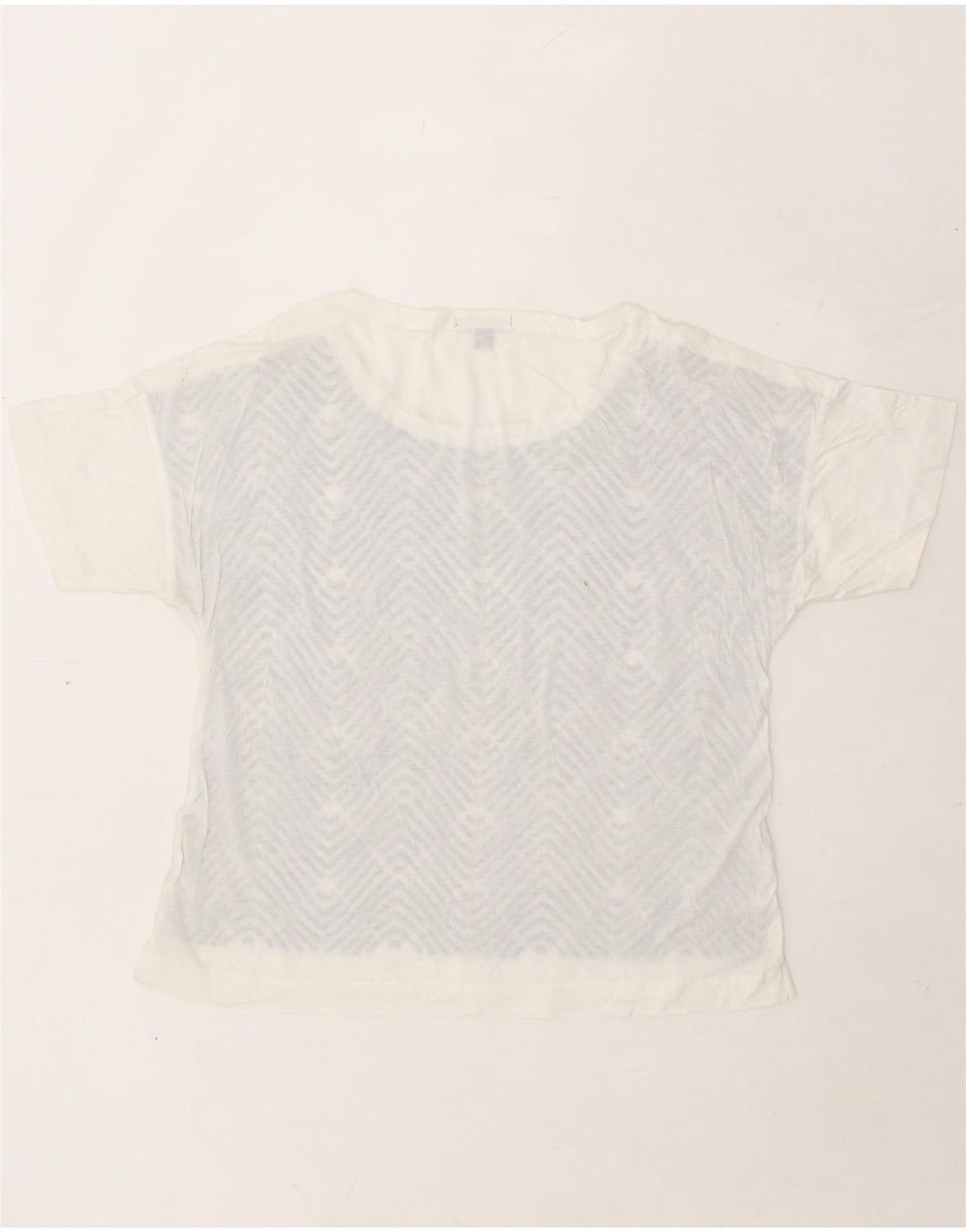J. CREW Womens Blouse Top UK 16 Large White Chevron Cotton Vintage J. Crew and Second-Hand J. Crew from Messina Hembry 