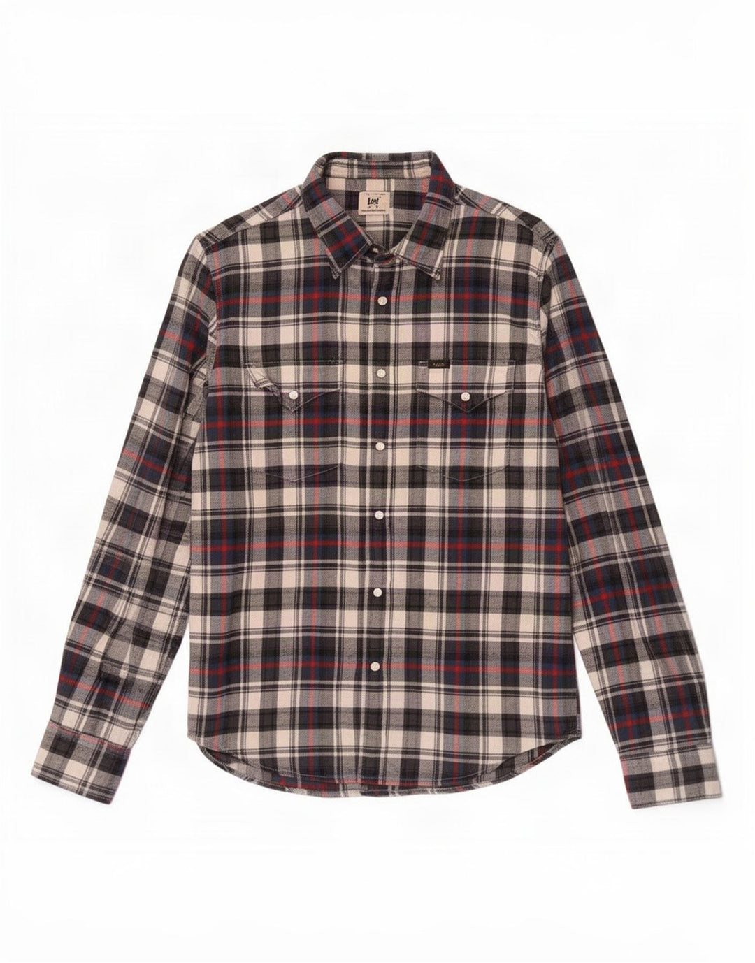 Camisa masculina de flanela Lee pequena de algodão xadrez multicolorido