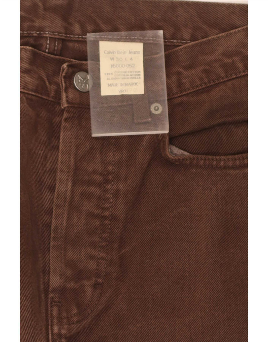 Calça jeans reta masculina Calvin Klein W30 L31 algodão marrom