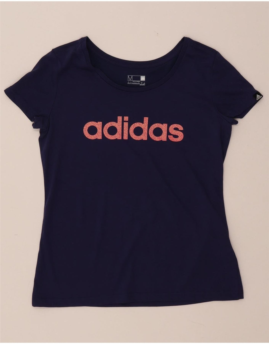Camiseta Adidas Climalite Graphic Feminina Top UK 12/14 Médio Azul Marinho