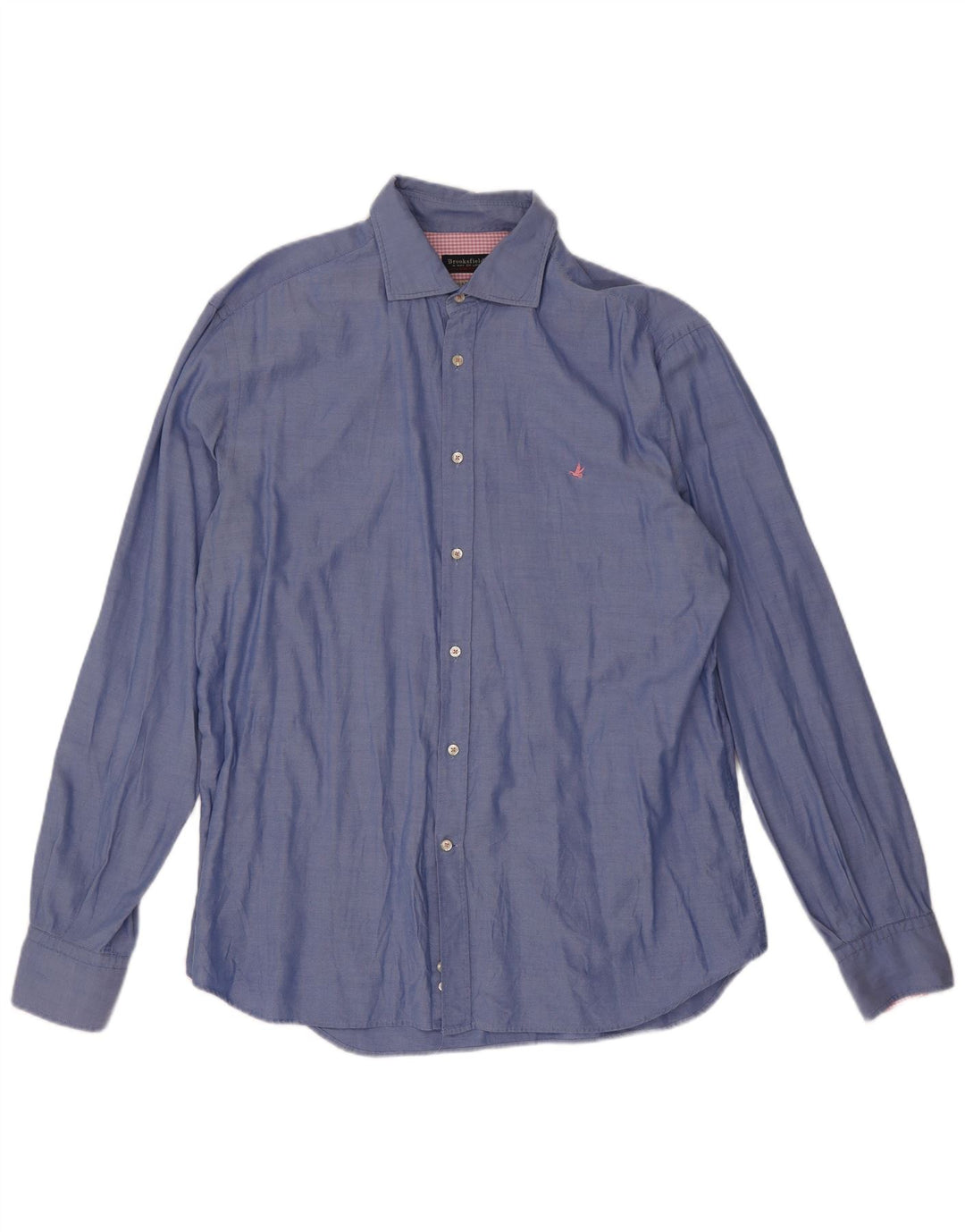 Camisa masculina Brooksfield tamanho 43 grande azul manchado
