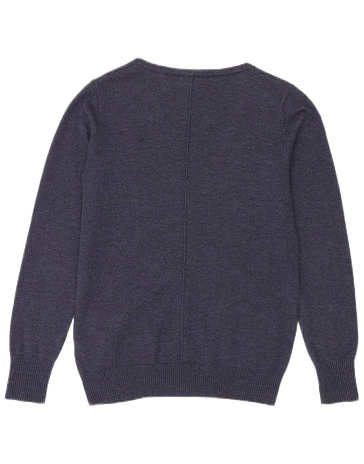 Suéter Cardigan Feminino Fat Face Reino Unido 10 Lã Azul Marinho Pequeno