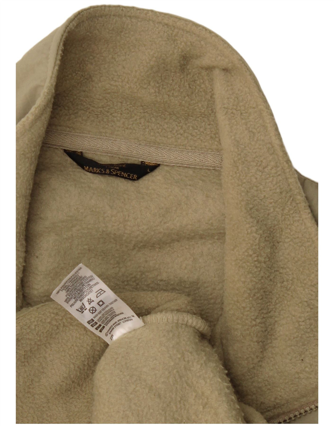 Marks & Spencer Mens Fleece Gilet UK 40 Grande Poliéster Bege
