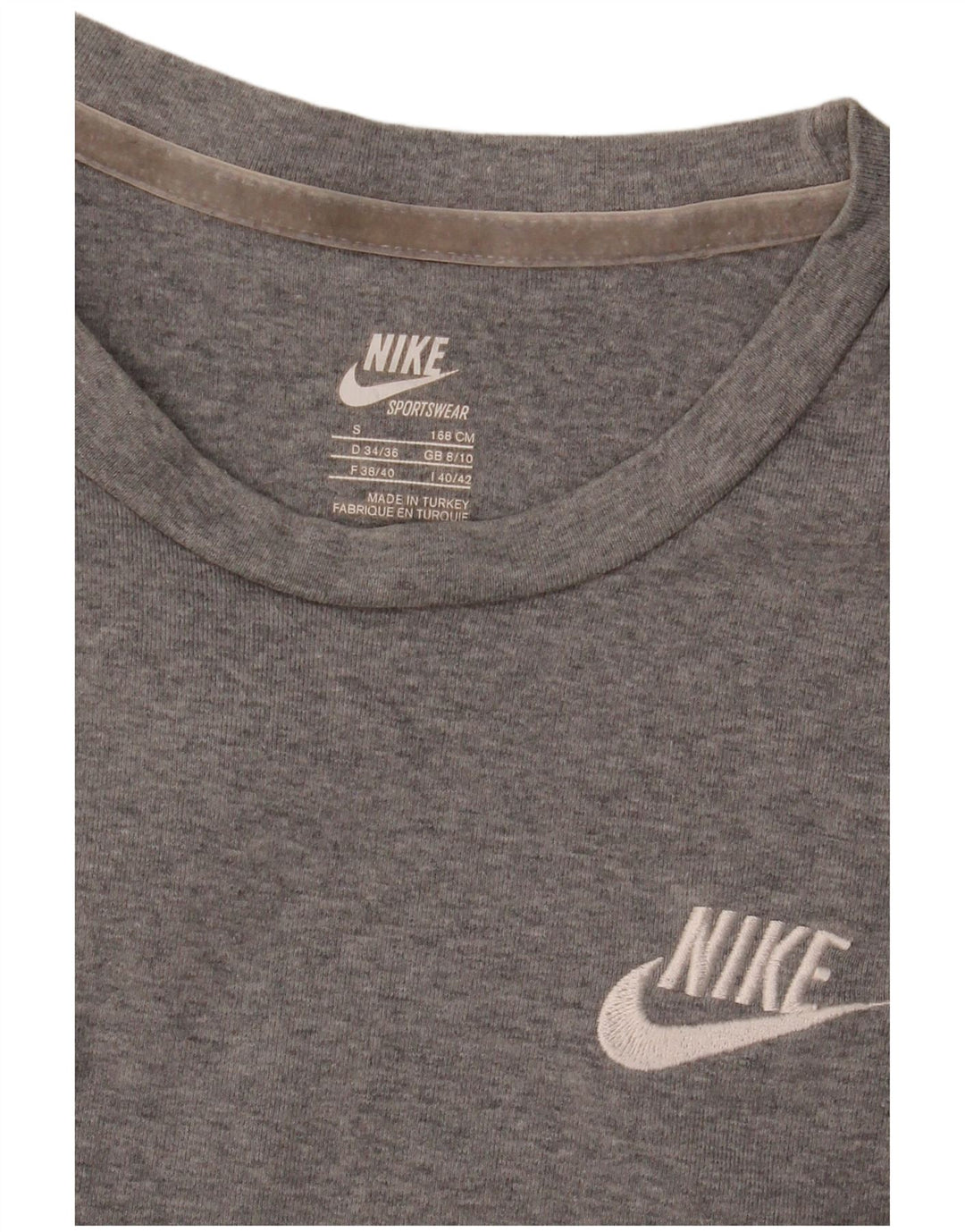 Camiseta Nike Feminina Top UK 8/10 Pequena Cinza