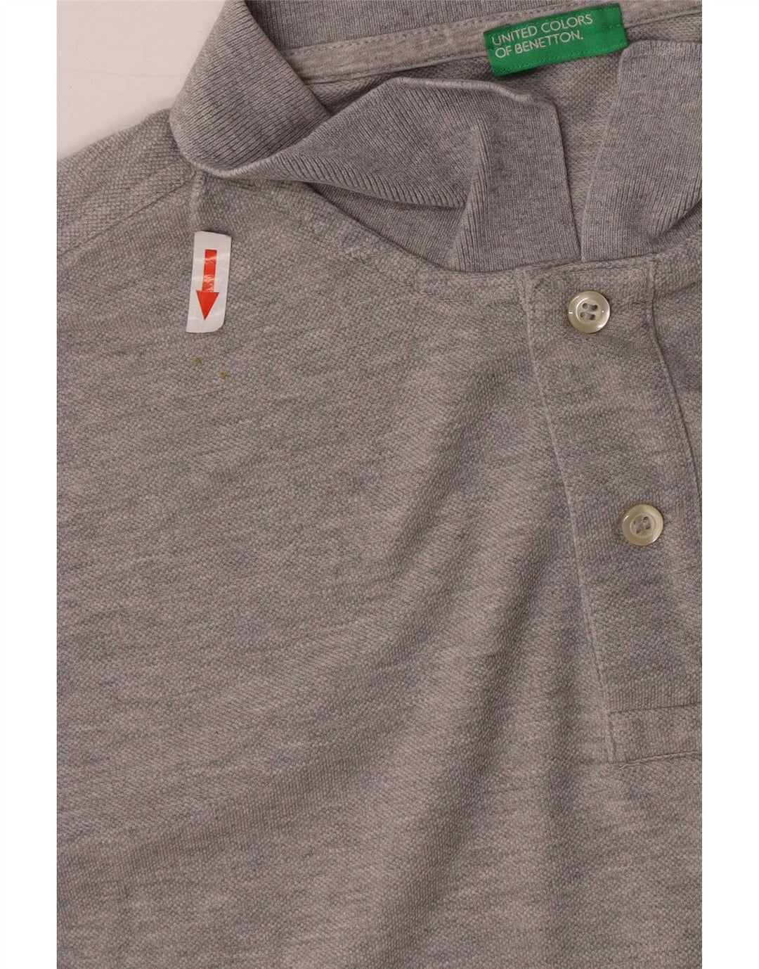 Camisa polo masculina Benetton grande algodão cinza