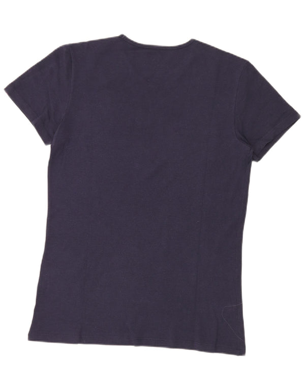Camiseta feminina Fila UK 14 grande algodão colorblock azul marinho