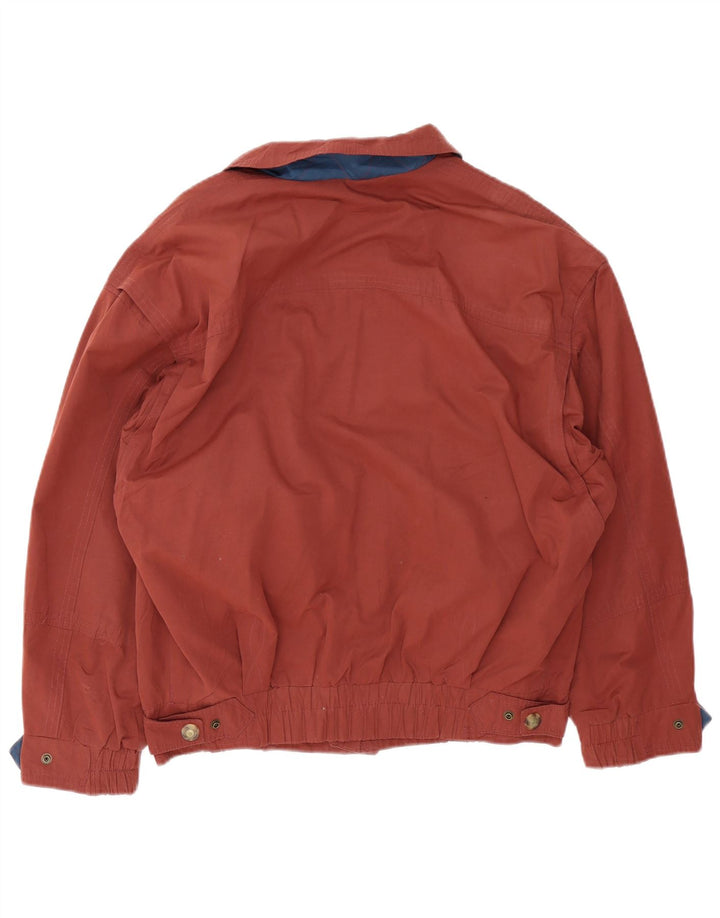 Jaqueta bomber de ajuste fraco dos homens vintage IT 48 poliéster marrom médio