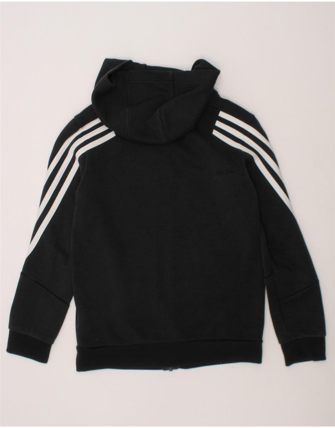 ADIDAS Boys Zip Hoodie Sweater 9-10 Years Black Cotton Vintage Adidas and Second-Hand Adidas from Messina Hembry 