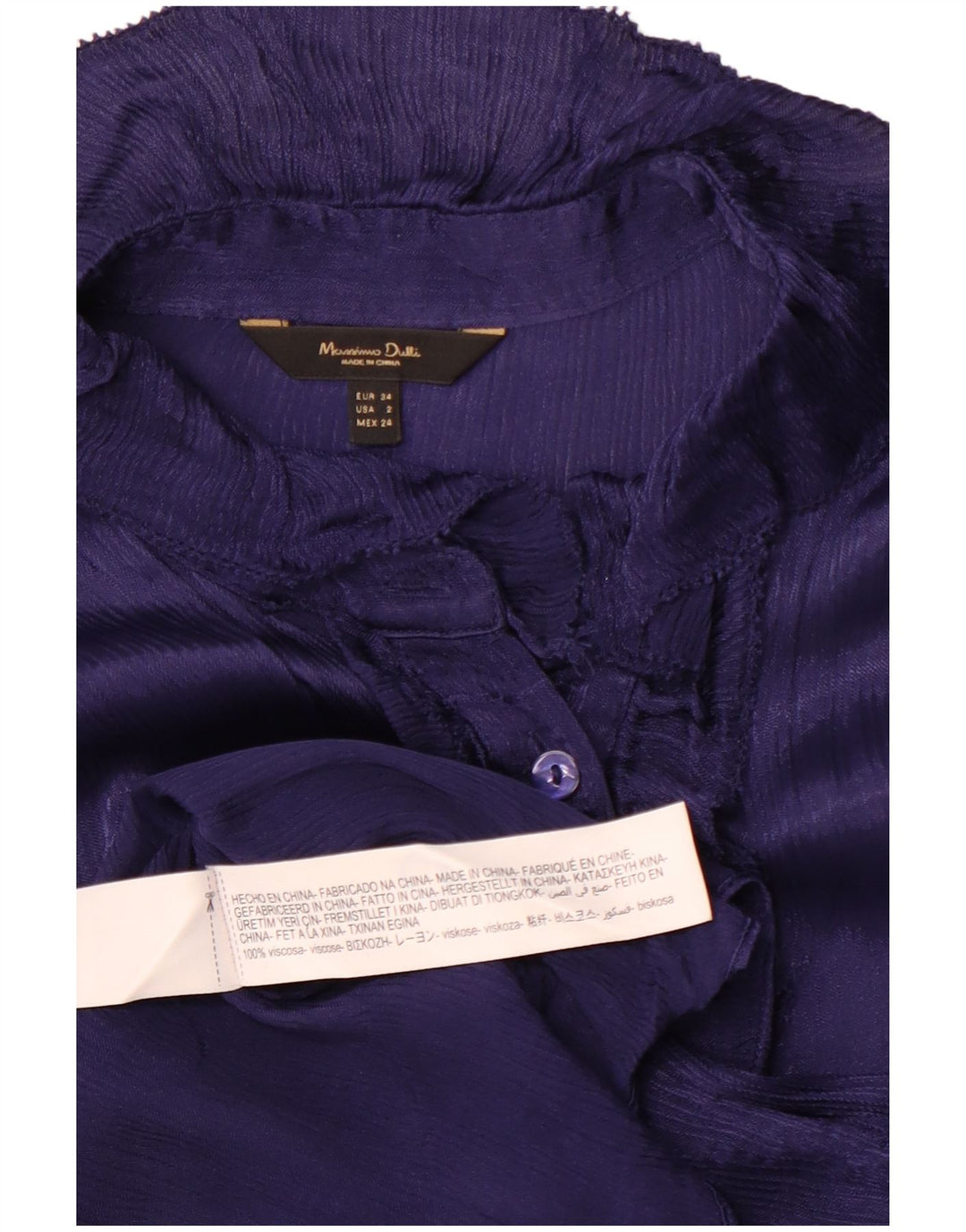 MASSIMO DUTTI Blusa feminina oversized com babados na frente UE 34 2XS roxo
