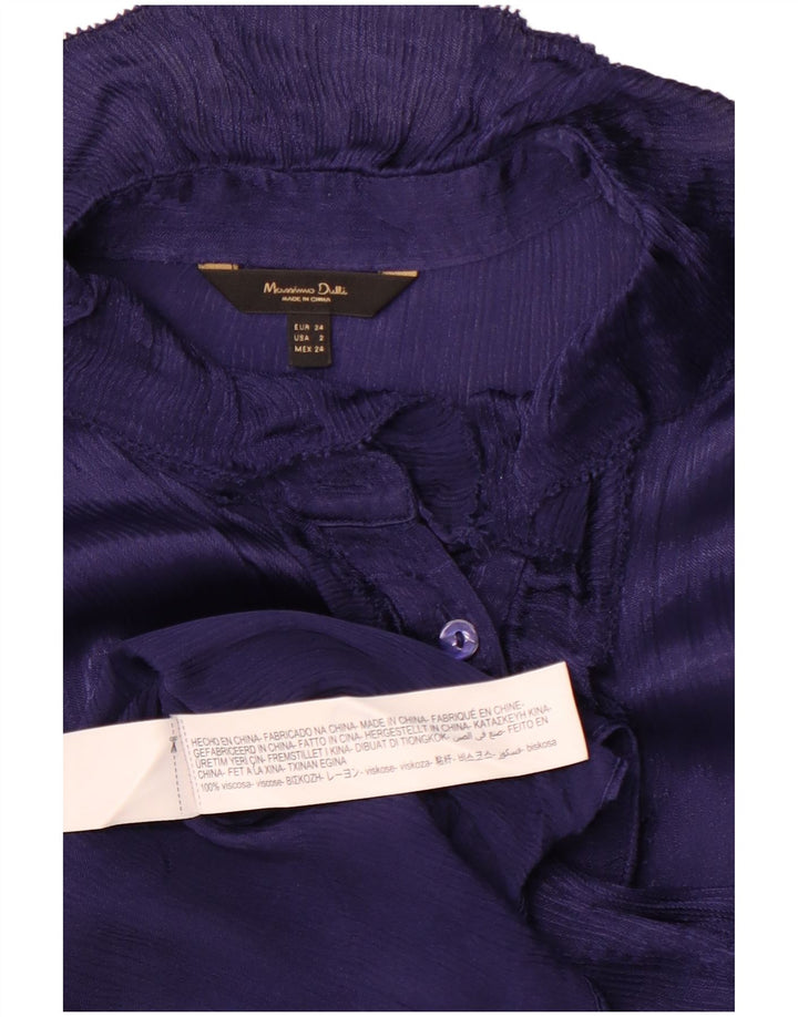 MASSIMO DUTTI Blusa feminina oversized com babados na frente UE 34 2XS roxo