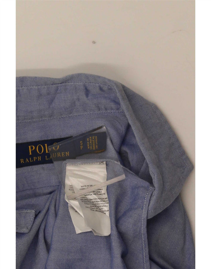 Polo Ralph Lauren Camisa masculina pequena azul algodão