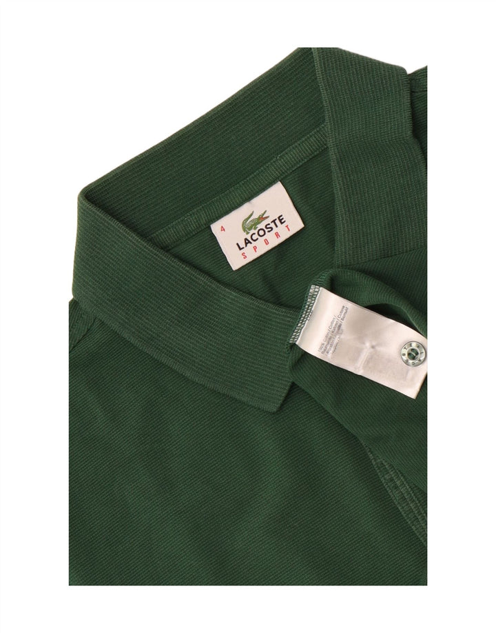 Camisa polo masculina Lacoste tamanho 4 algodão verde médio