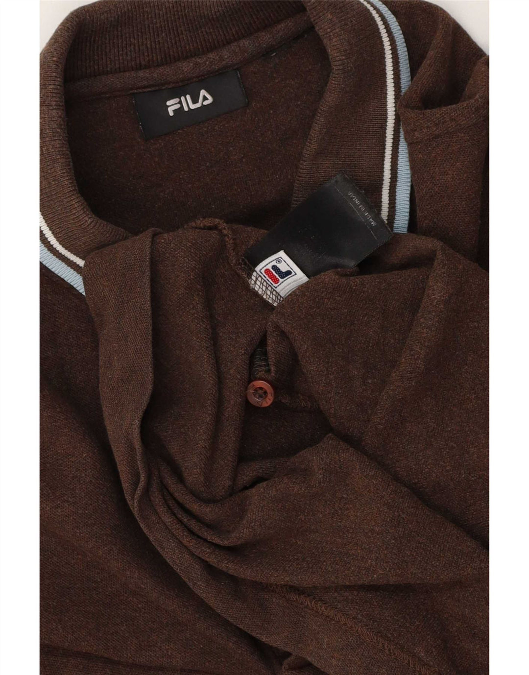Camisa polo masculina Fila grande algodão marrom