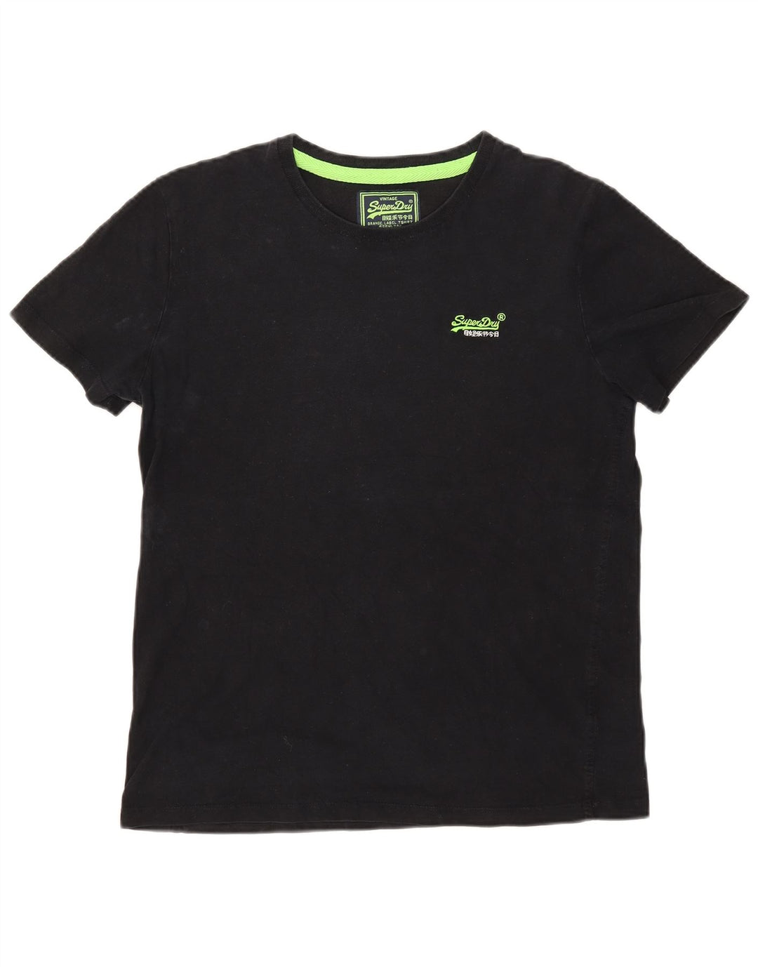 Camiseta masculina Superdry grande algodão preto
