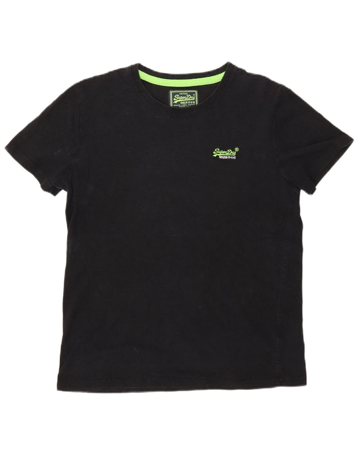 Camiseta masculina Superdry grande algodão preto