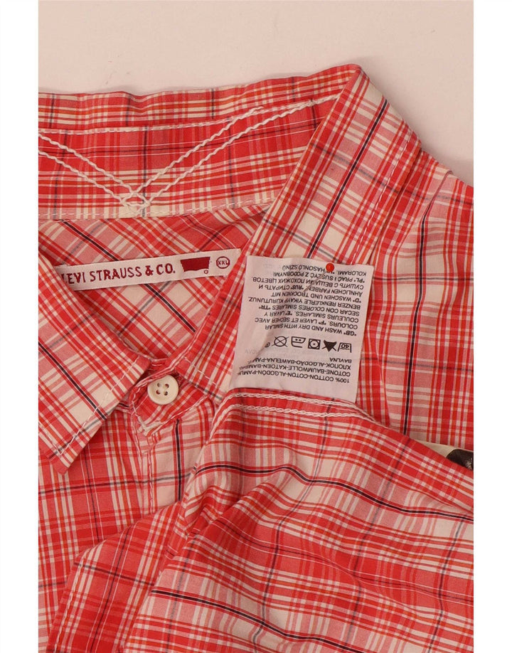 Camisa masculina de manga curta Levi's Denizen 2XL algodão xadrez vermelho