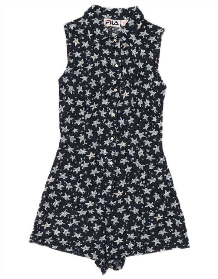 Macacão feminino sem mangas FILA IT 40 pequeno azul marinho floral