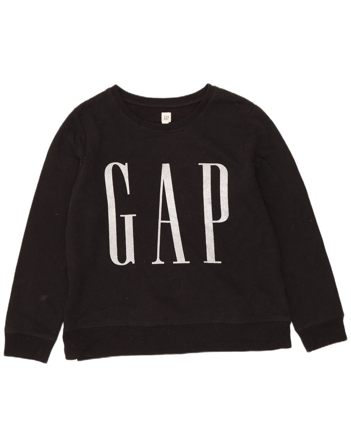 Suéter gráfico feminino GAP Reino Unido 16 grande algodão preto