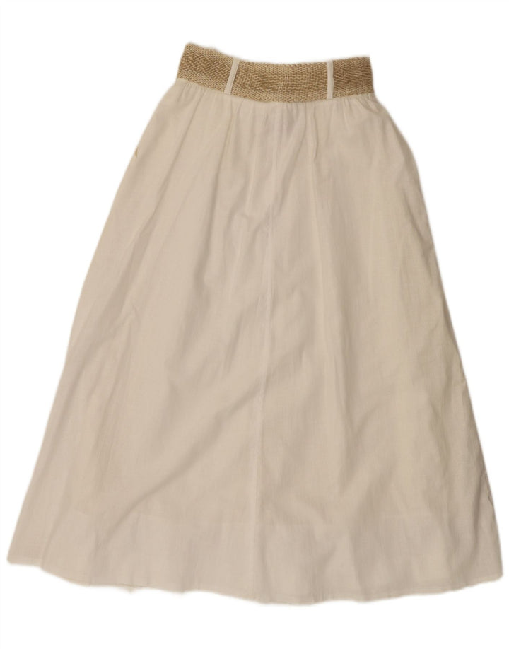 Saia larga feminina Gerry Weber EU 36 pequena W26 algodão branco