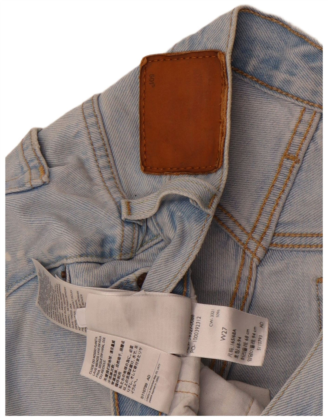 Shorts jeans feminino Levi's 501 W27 pequeno azul algodão