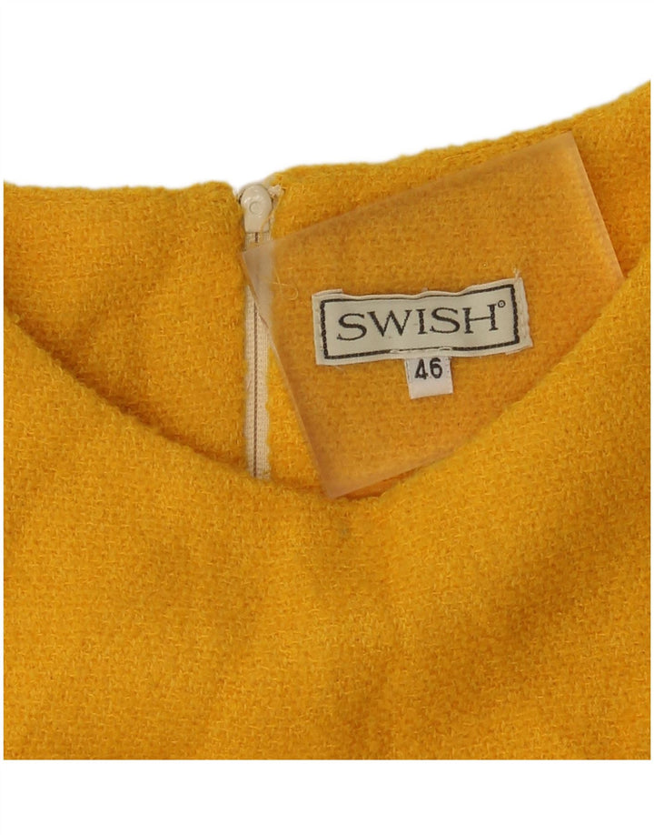 Swish vestido feminino sem mangas com bainha IT 46 grande amarelo