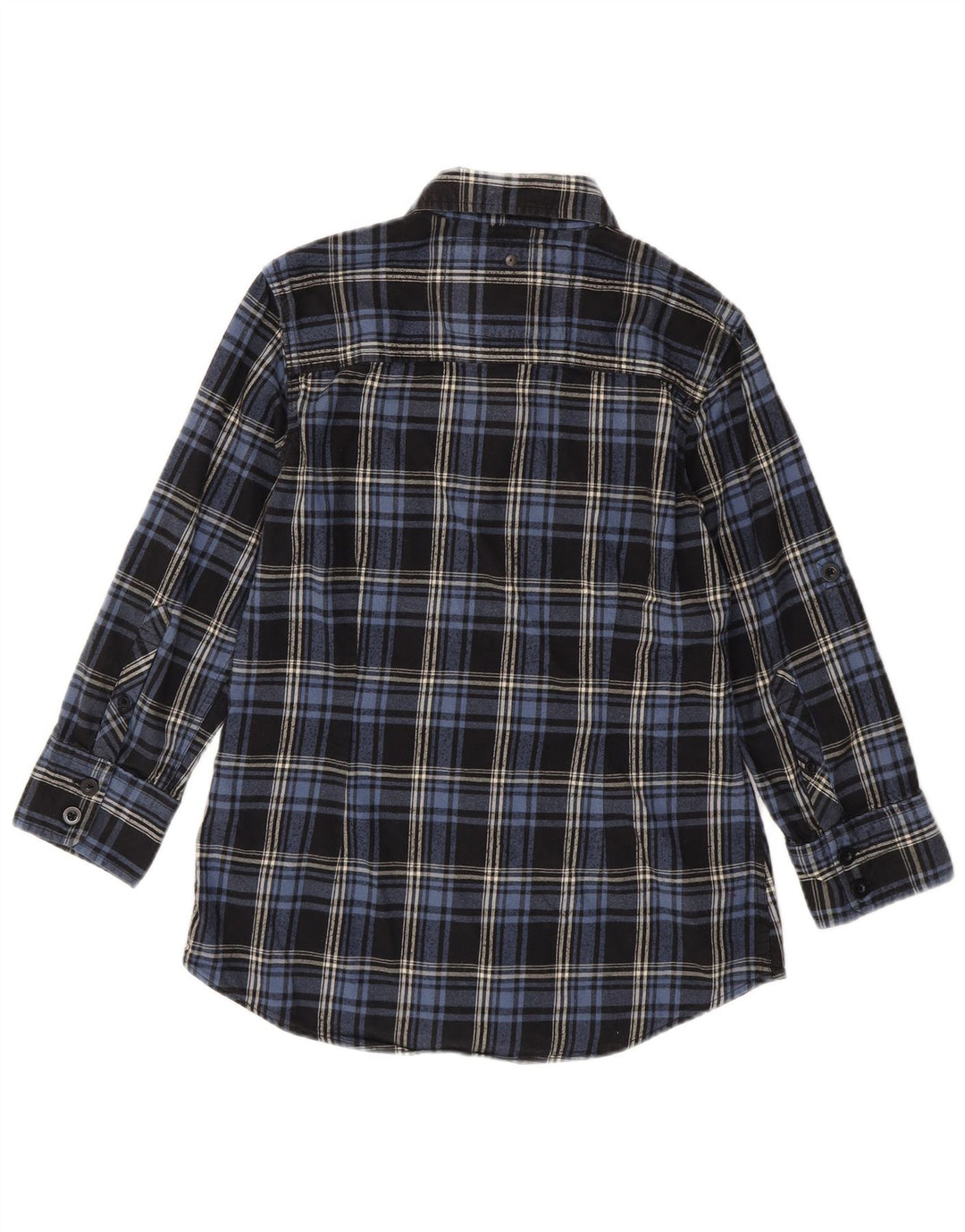 Camisa feminina de flanela manga 3/4 SUPERDRY Reino Unido 14 xadrez azul marinho médio