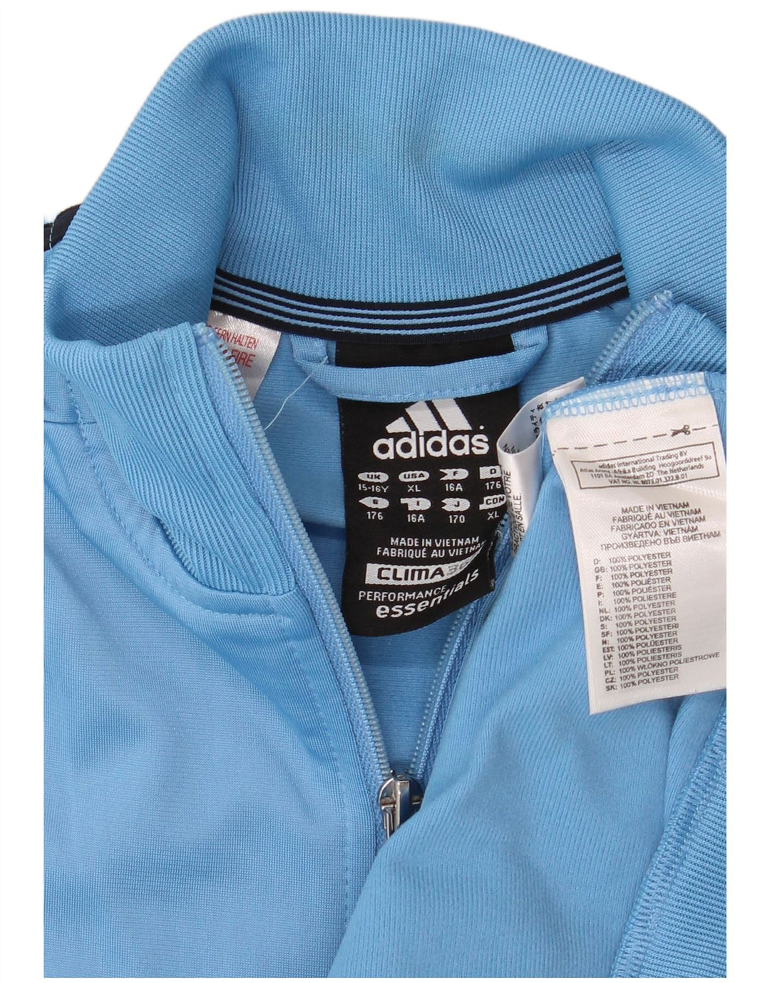 ADIDAS Boys Clima 365 Tracksuit Top Jacket 15-16 Anos Azul Poliéster