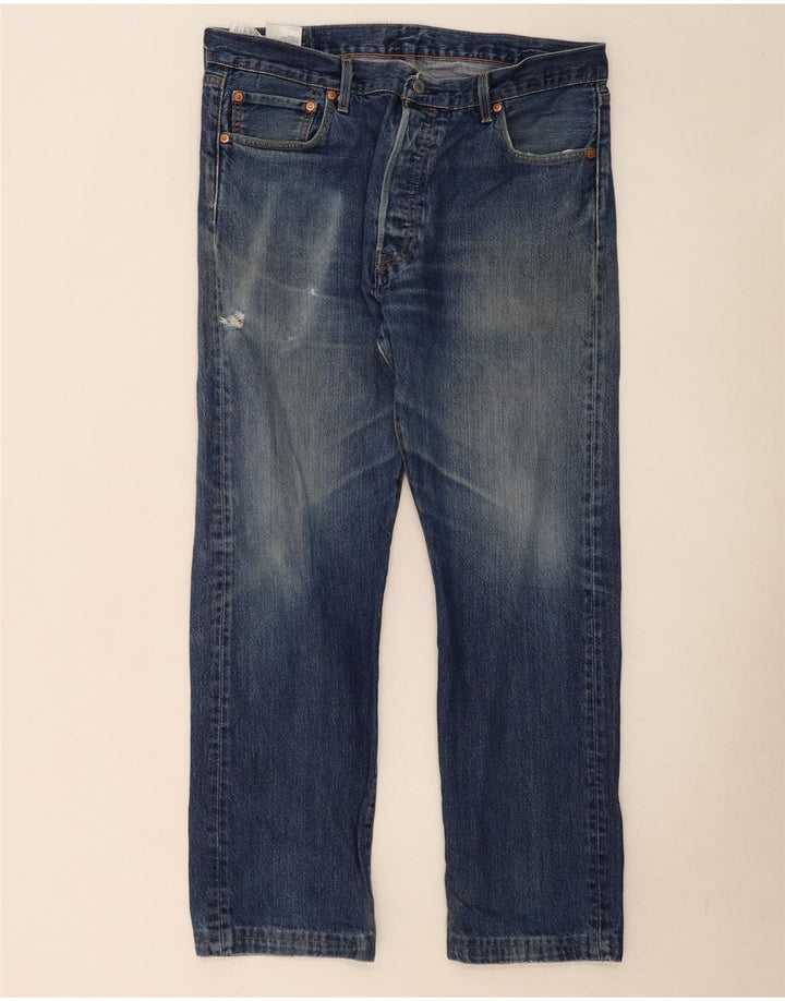 Levi's Masculino 501 Straight Jeans W36 L30 Azul Algodão