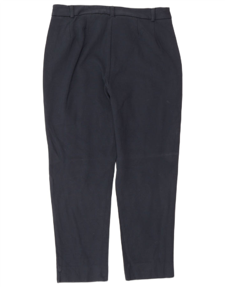 Calças cortadas femininas Marks & Spencer UK 12 médio W30 L25 azul marinho