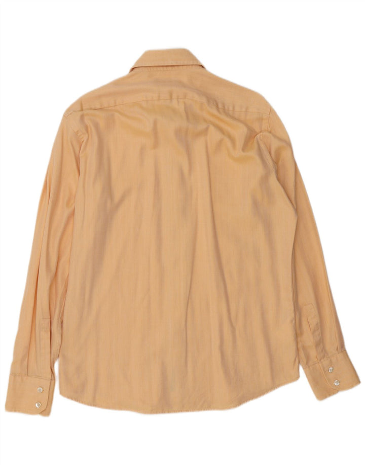 Camisa masculina HUGO BOSS tamanho 41 16 grande algodão espinha de peixe bege
