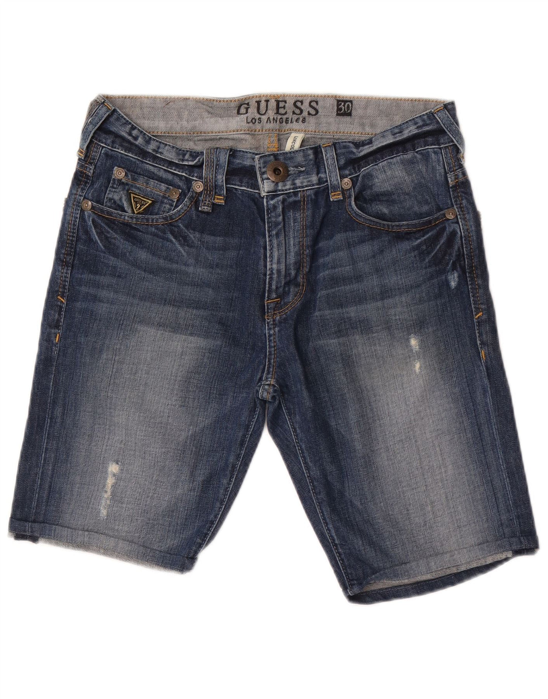 Guess Shorts jeans feminino Lincoln Slim W30 algodão azul médio