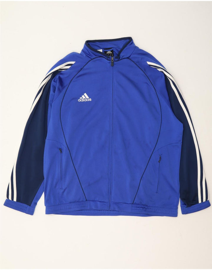 Adidas Mens Tracksuit Top Jacket UK 44/46 Grande Azul Colorblock Poliéster